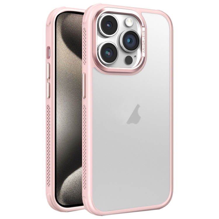 For iPhone 15 Pro Max Hardware Side Cooling Skin Feel Frosted Metal Lens Frame Phone Case