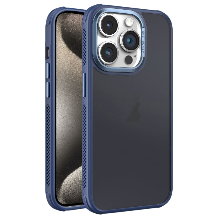 For iPhone 15 Pro Max Hardware Side Cooling Skin Feel Frosted Metal Lens Frame Phone Case