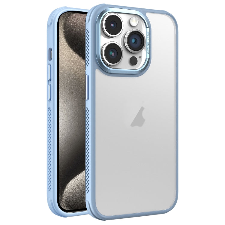 For iPhone 15 Pro Max Hardware Side Cooling Skin Feel Frosted Metal Lens Frame Phone Case