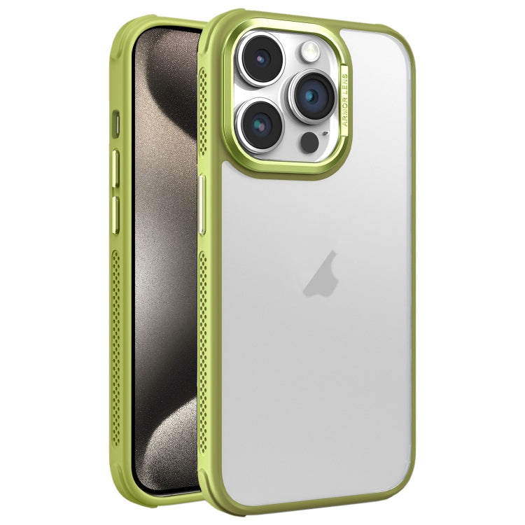 For iPhone 15 Pro Max Hardware Side Cooling Skin Feel Frosted Metal Lens Frame Phone Case