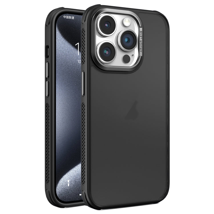 For iPhone 15 Pro Hardware Side Cooling Skin Feel Frosted Metal Lens Frame Phone Case