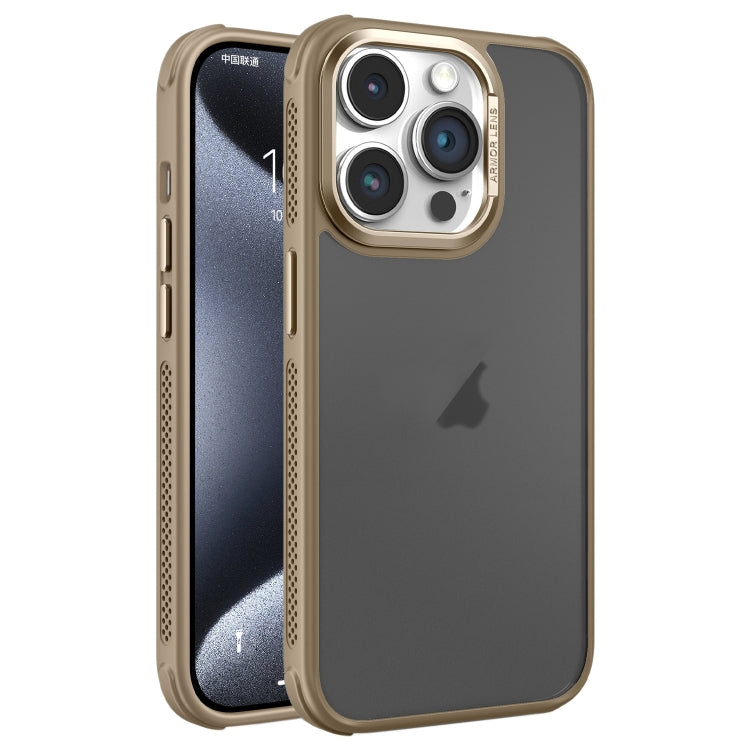 For iPhone 15 Pro Hardware Side Cooling Skin Feel Frosted Metal Lens Frame Phone Case