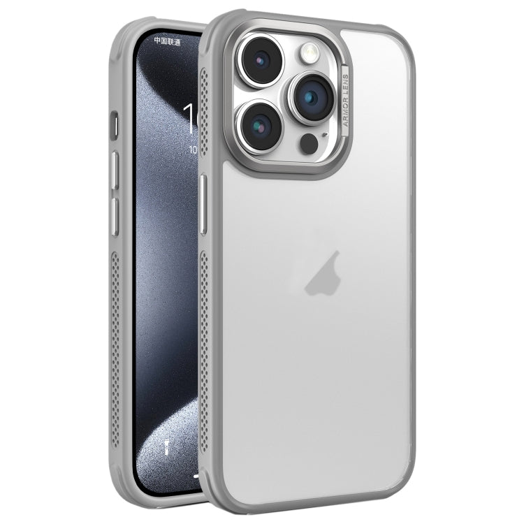 For iPhone 15 Pro Hardware Side Cooling Skin Feel Frosted Metal Lens Frame Phone Case