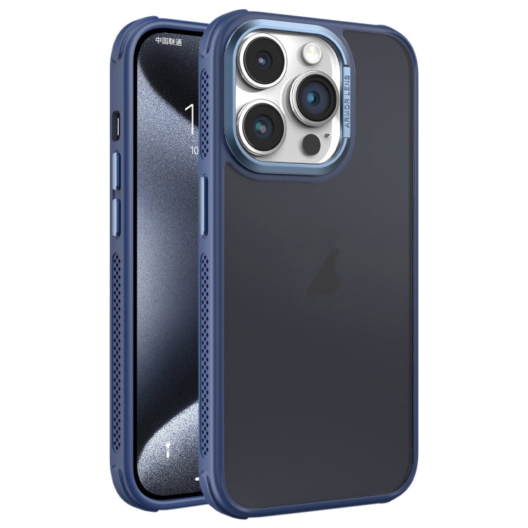 For iPhone 15 Pro Hardware Side Cooling Skin Feel Frosted Metal Lens Frame Phone Case