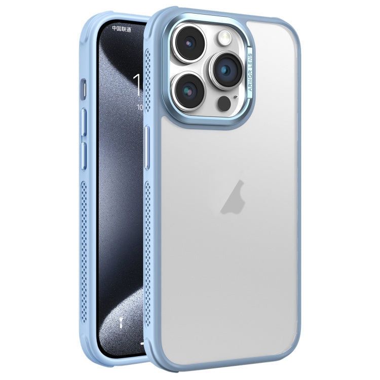 For iPhone 15 Pro Hardware Side Cooling Skin Feel Frosted Metal Lens Frame Phone Case