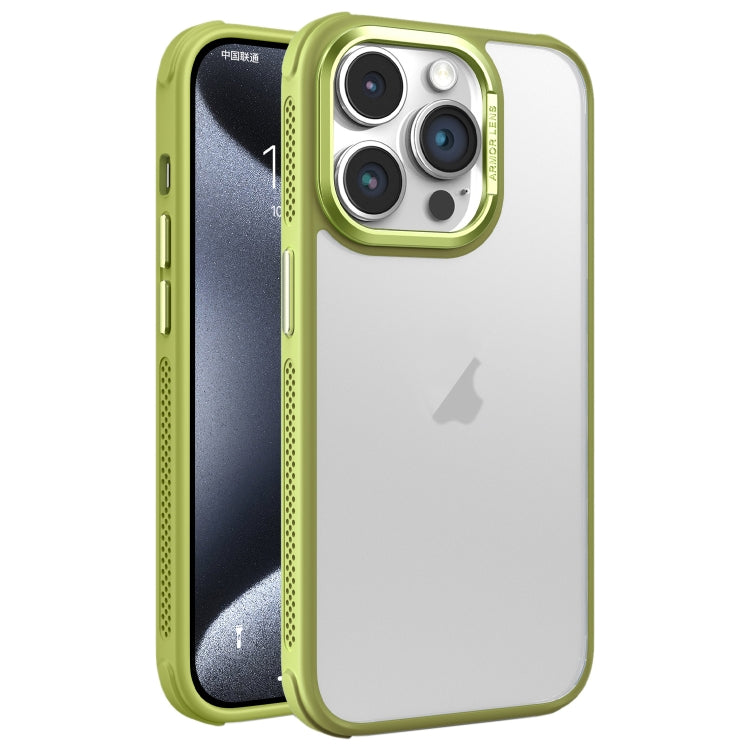 For iPhone 15 Pro Hardware Side Cooling Skin Feel Frosted Metal Lens Frame Phone Case