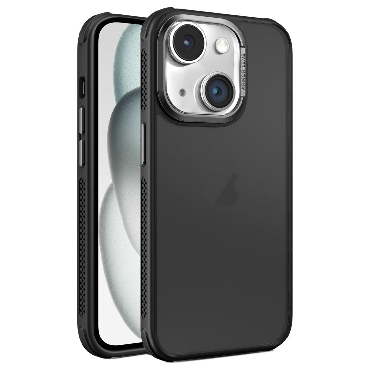 For iPhone 15 Plus Hardware Side Cooling Skin Feel Frosted Metal Lens Frame Phone Case