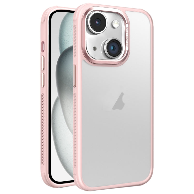 For iPhone 15 Plus Hardware Side Cooling Skin Feel Frosted Metal Lens Frame Phone Case