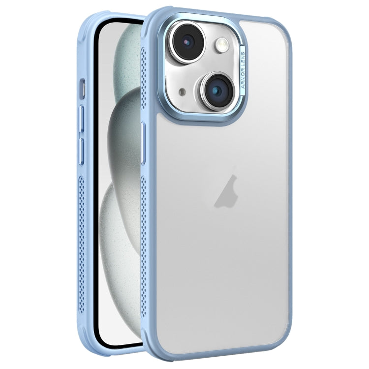 For iPhone 15 Plus Hardware Side Cooling Skin Feel Frosted Metal Lens Frame Phone Case
