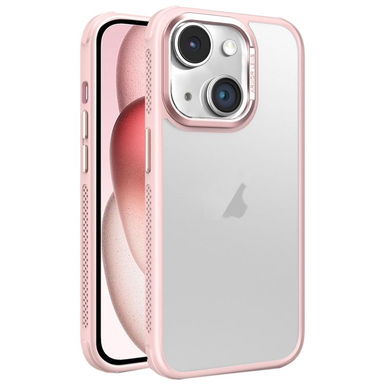 For iPhone 15 Hardware Side Cooling Skin Feel Frosted Metal Lens Frame Phone Case