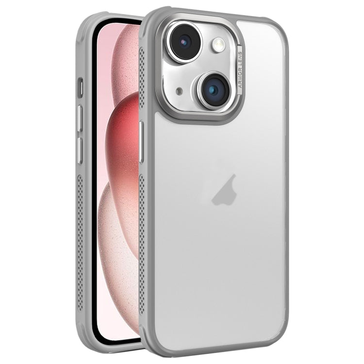 For iPhone 15 Hardware Side Cooling Skin Feel Frosted Metal Lens Frame Phone Case