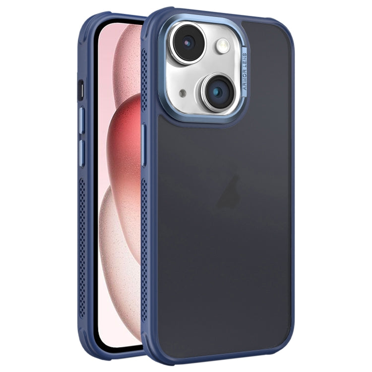 For iPhone 15 Hardware Side Cooling Skin Feel Frosted Metal Lens Frame Phone Case