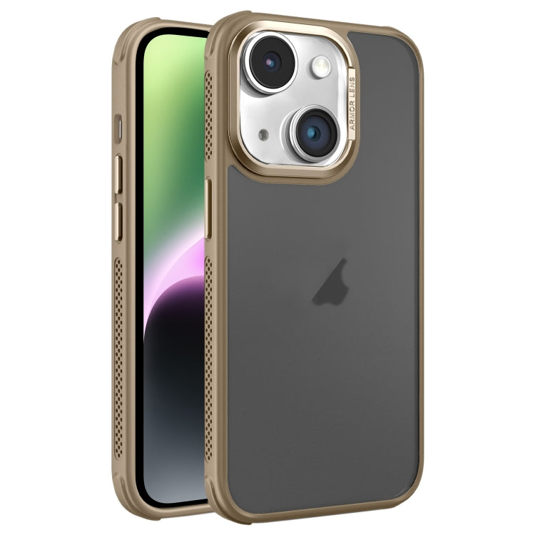 For iPhone 14 Hardware Side Cooling Skin Feel Frosted Metal Lens Frame Phone Case