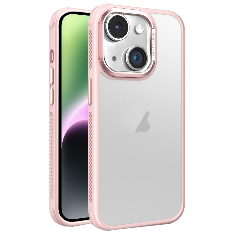 For iPhone 14 Hardware Side Cooling Skin Feel Frosted Metal Lens Frame Phone Case