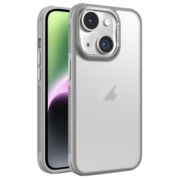 For iPhone 14 Hardware Side Cooling Skin Feel Frosted Metal Lens Frame Phone Case