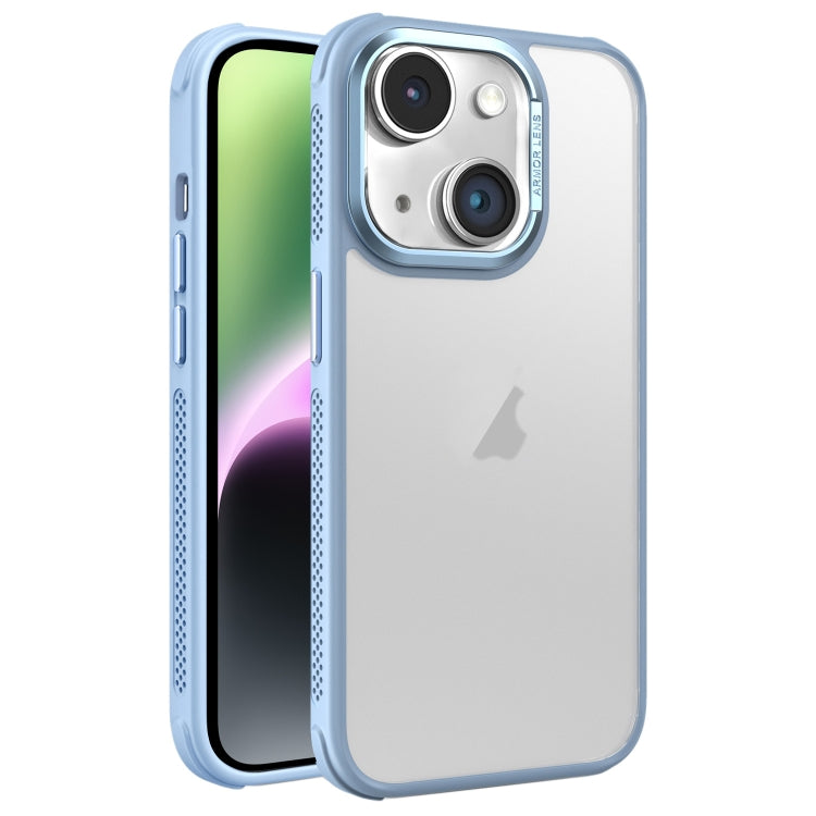 For iPhone 14 Hardware Side Cooling Skin Feel Frosted Metal Lens Frame Phone Case