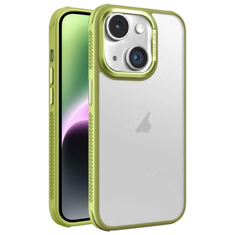 For iPhone 14 Hardware Side Cooling Skin Feel Frosted Metal Lens Frame Phone Case