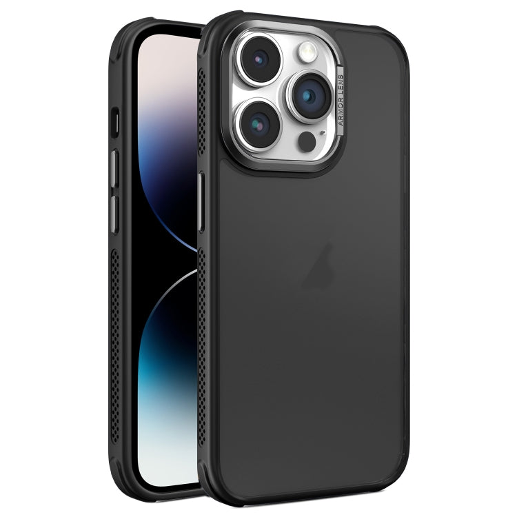 For iPhone 14 Pro Hardware Side Cooling Skin Feel Frosted Metal Lens Frame Phone Case