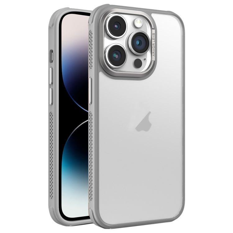 For iPhone 14 Pro Hardware Side Cooling Skin Feel Frosted Metal Lens Frame Phone Case
