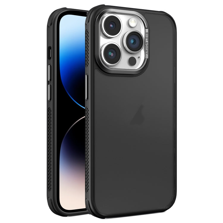 For iPhone 14 Pro Max Hardware Side Cooling Skin Feel Frosted Metal Lens Frame Phone Case