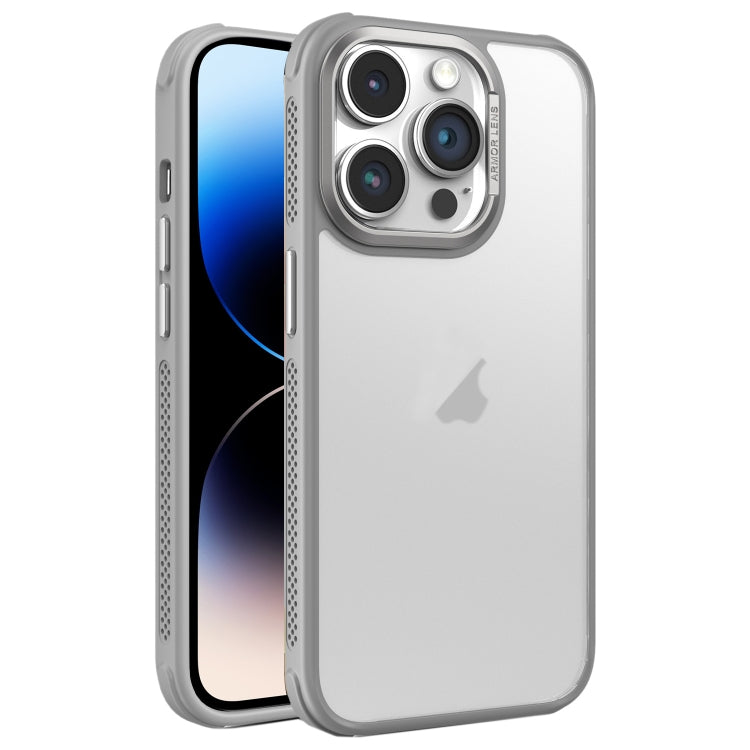 For iPhone 14 Pro Max Hardware Side Cooling Skin Feel Frosted Metal Lens Frame Phone Case
