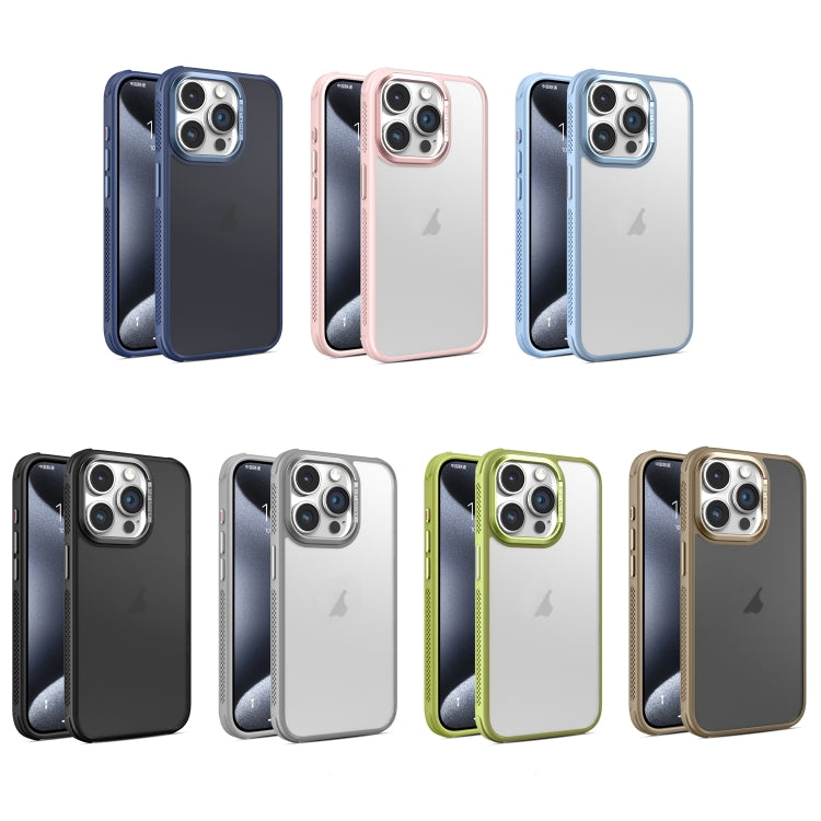 For iPhone 16 Hardware Side Cooling Skin Feel Frosted Metal Lens Frame Phone Case