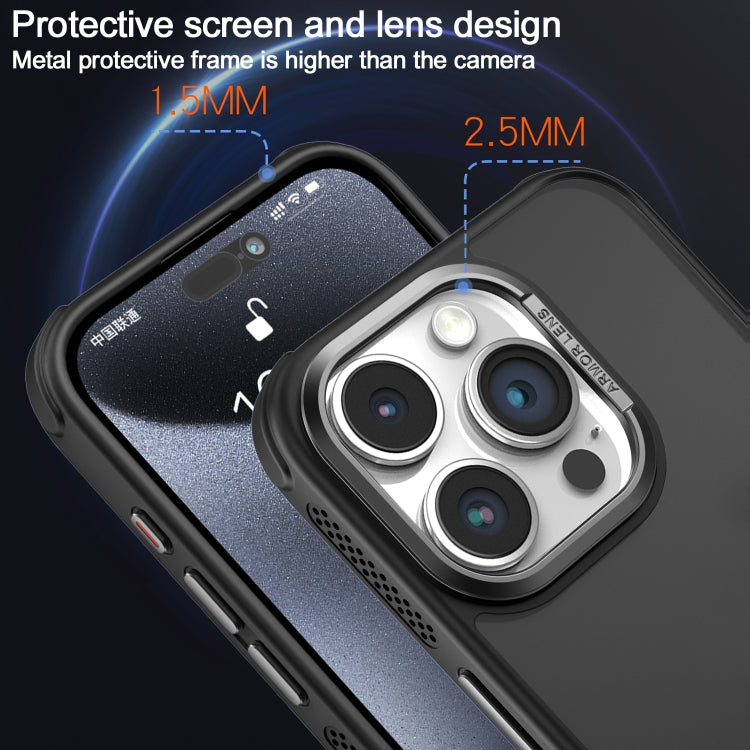 For iPhone 16 Pro Hardware Side Cooling Skin Feel Frosted Metal Lens Frame Phone Case