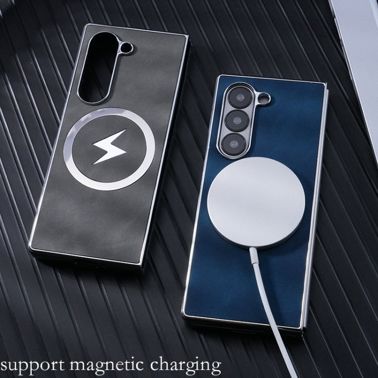 For Samsung Galaxy Z Fold3 5G Electroplating Lightning MagSafe Fold Full Coverage Phone Case