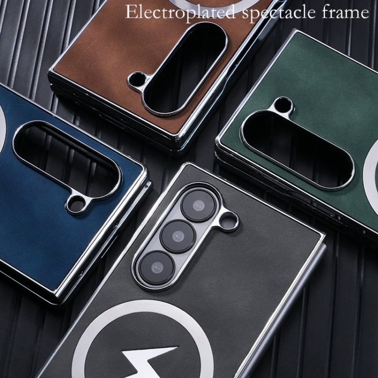 For Samsung Galaxy Z Fold4 Electroplating Lightning MagSafe Fold Full Coverage Phone Case