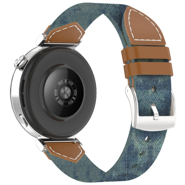 For Huawei Watch GT 5 41mm / GT 5 Pro 42mm Stitched Nylon Denim Watch Band