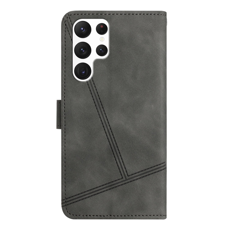For Samsung Galaxy S25 Ultra 5G Skin-feel Stitching Leather Phone Case
