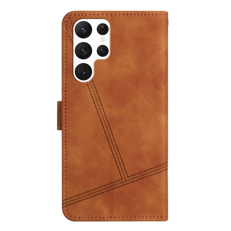 For Samsung Galaxy S25 Ultra 5G Skin-feel Stitching Leather Phone Case
