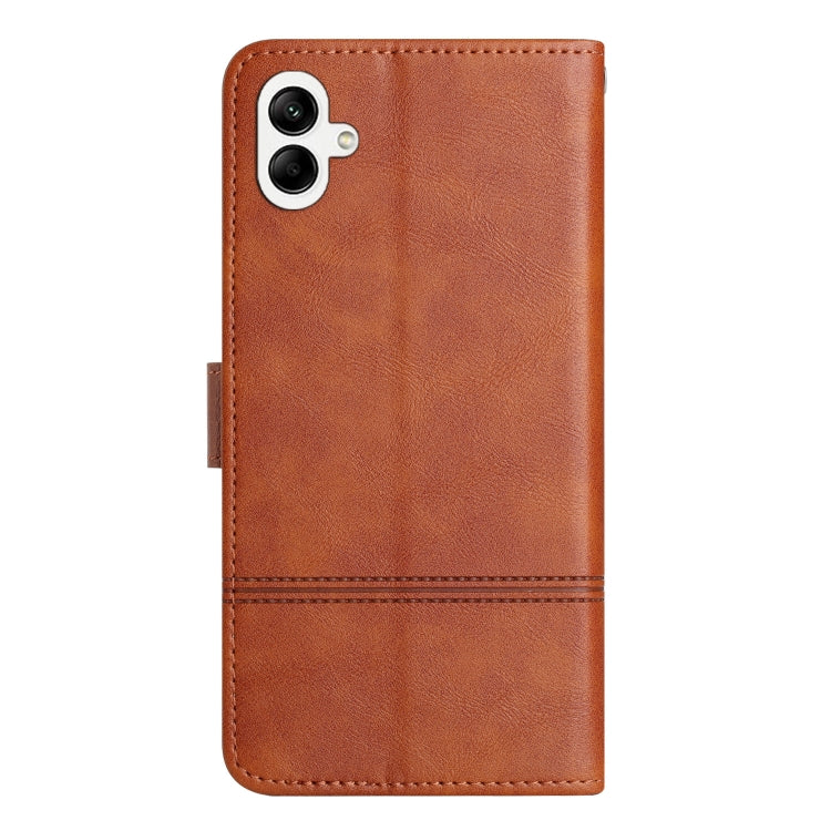 For Samsung Galaxy A06 4G Cowhide Texture Stitching Leather Phone Case