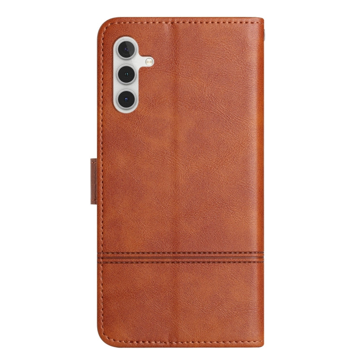 For Samsung Galaxy A36 Cowhide Texture Stitching Leather Phone Case