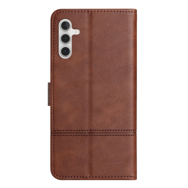 For Samsung Galaxy A26 5G Cowhide Texture Stitching Leather Phone Case