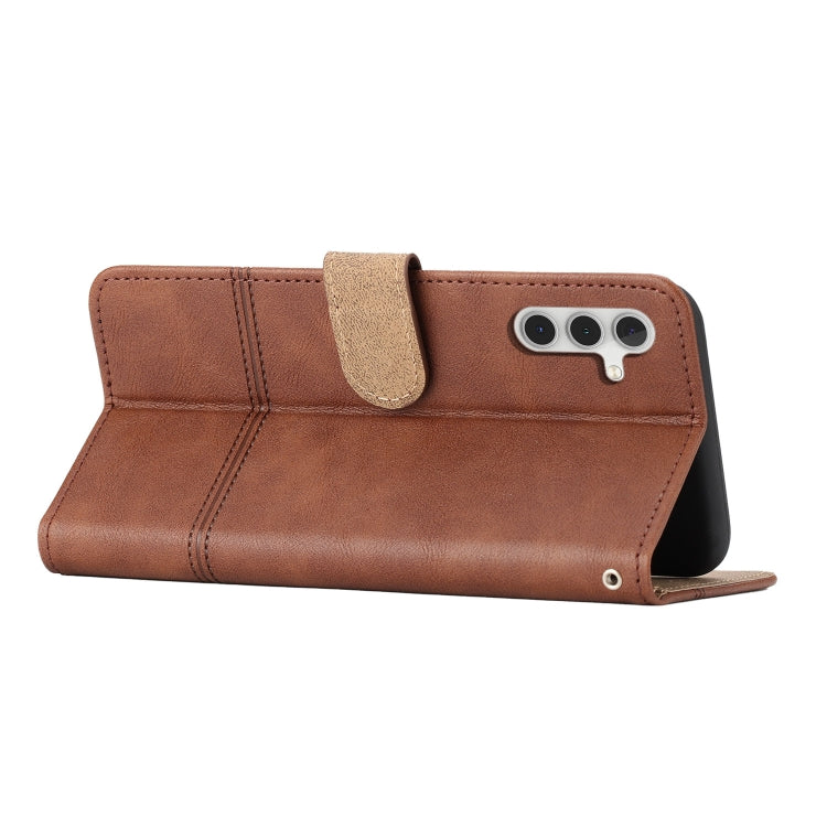For Samsung Galaxy A56 5G Cowhide Texture Stitching Leather Phone Case