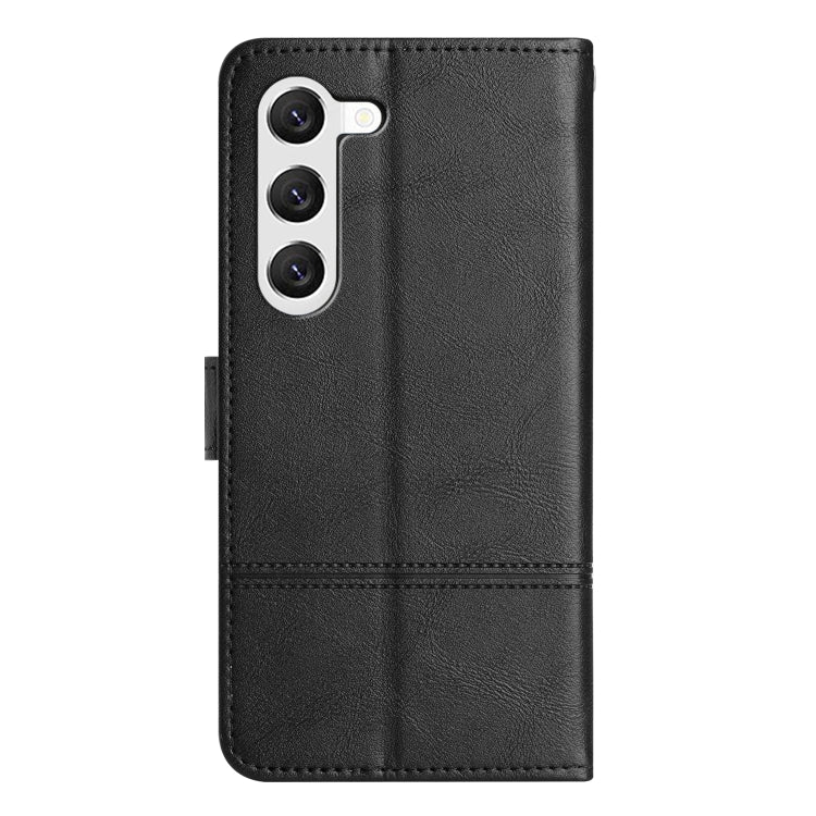 For Samsung Galaxy S25 5G Cowhide Texture Stitching Leather Phone Case