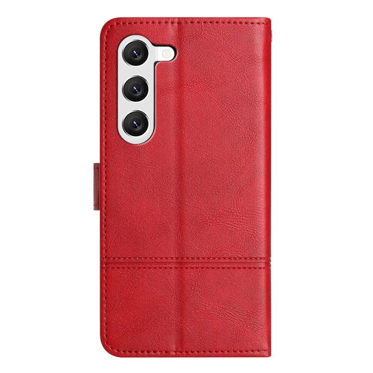 For Samsung Galaxy S25 5G Cowhide Texture Stitching Leather Phone Case