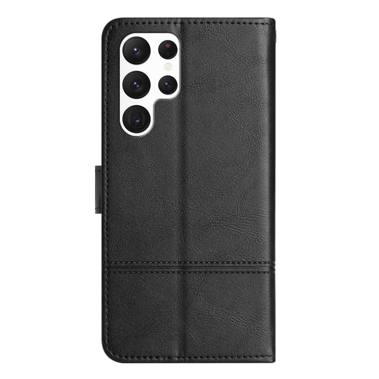 For Samsung Galaxy S25 Ultra 5G Cowhide Texture Stitching Leather Phone Case
