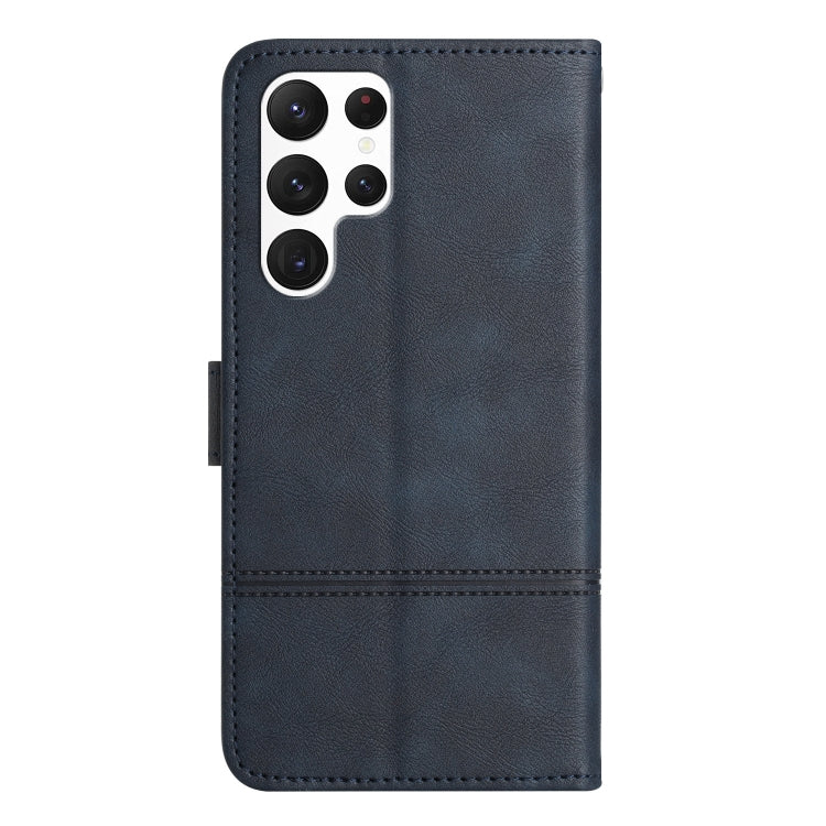 For Samsung Galaxy S25 Ultra 5G Cowhide Texture Stitching Leather Phone Case