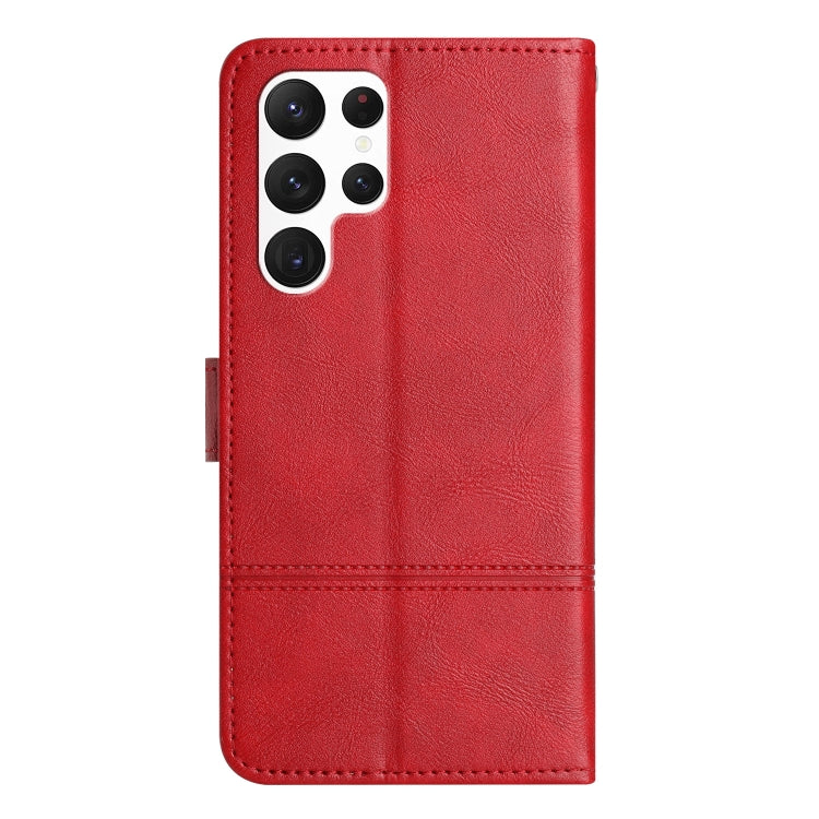 For Samsung Galaxy S25 Ultra 5G Cowhide Texture Stitching Leather Phone Case