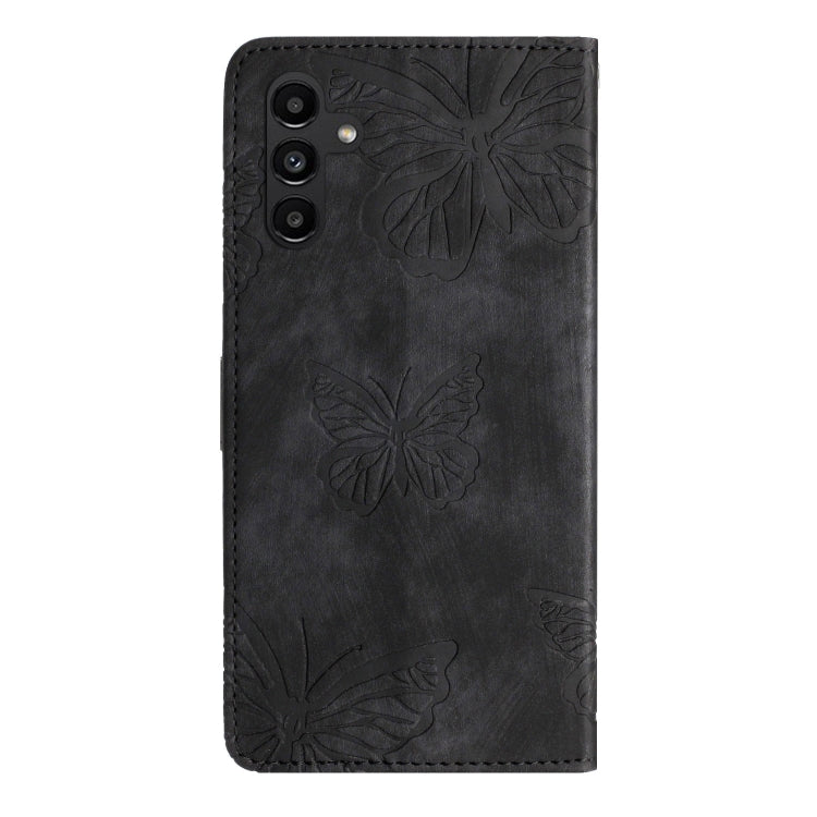 For Samsung Galaxy A36 Skin-feel Embossed Butterfly Leather Phone Case