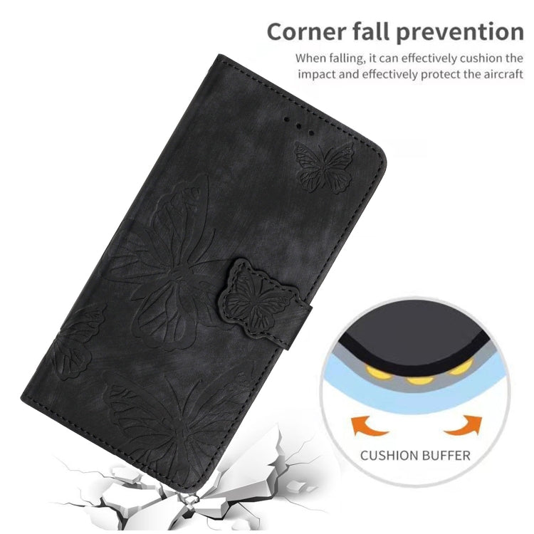 For Samsung Galaxy A36 Skin-feel Embossed Butterfly Leather Phone Case