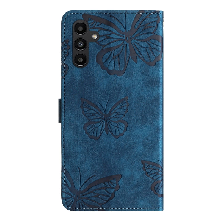 For Samsung Galaxy A36 Skin-feel Embossed Butterfly Leather Phone Case