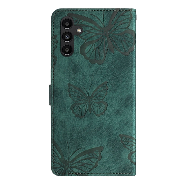 For Samsung Galaxy A36 Skin-feel Embossed Butterfly Leather Phone Case