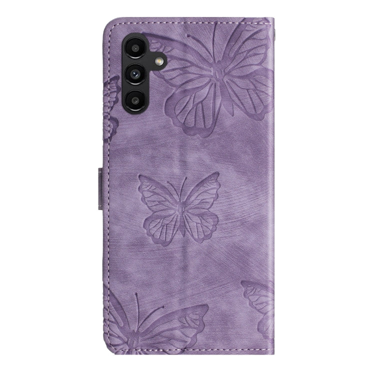 For Samsung Galaxy A36 Skin-feel Embossed Butterfly Leather Phone Case