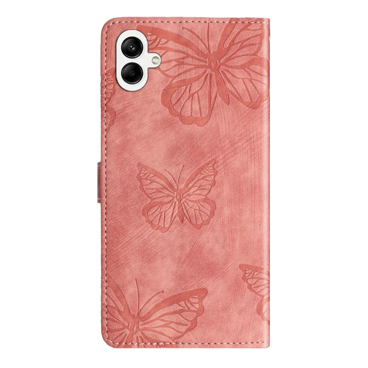 For Samsung Galaxy A06 4G Skin-feel Embossed Butterfly Leather Phone Case