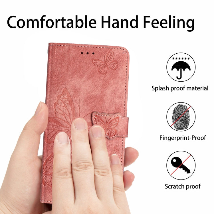 For Samsung Galaxy A06 4G Skin-feel Embossed Butterfly Leather Phone Case