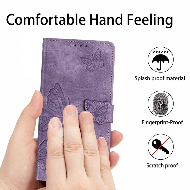 For Samsung Galaxy A06 4G Skin-feel Embossed Butterfly Leather Phone Case