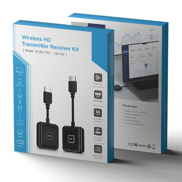 G128 1080P 60Hz Wireless HD Screen Projector Transmitter and Receiver Kit